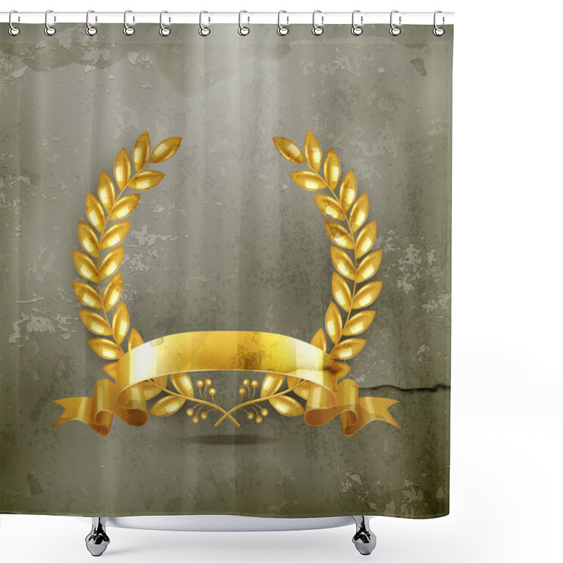 Personality  Gold Wreath, Old-style Vector Shower Curtains