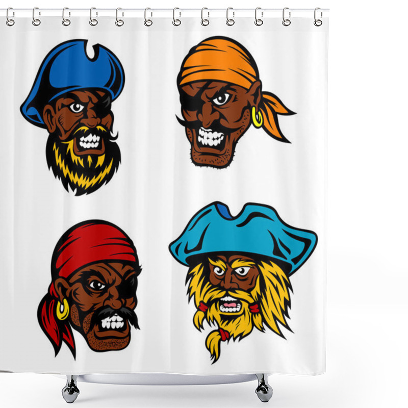 Personality  Danger Cartoon Pirates, Captains And Sailors Shower Curtains