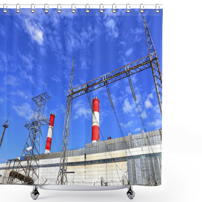 Personality  Industrial Plant With High Chimneys Shower Curtains