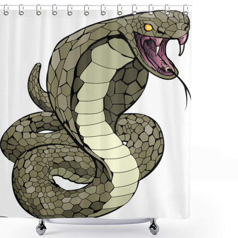 Personality  Cobra snake about to strike illustration shower curtains