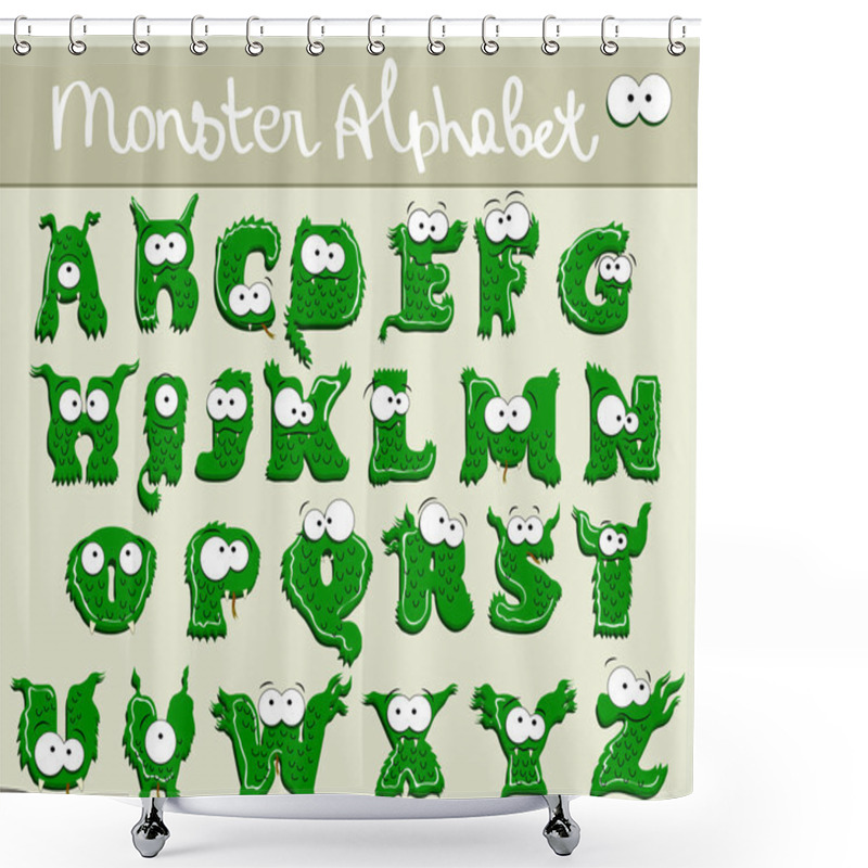 Personality  Joyful Cartoon Font - From A To Z Shower Curtains