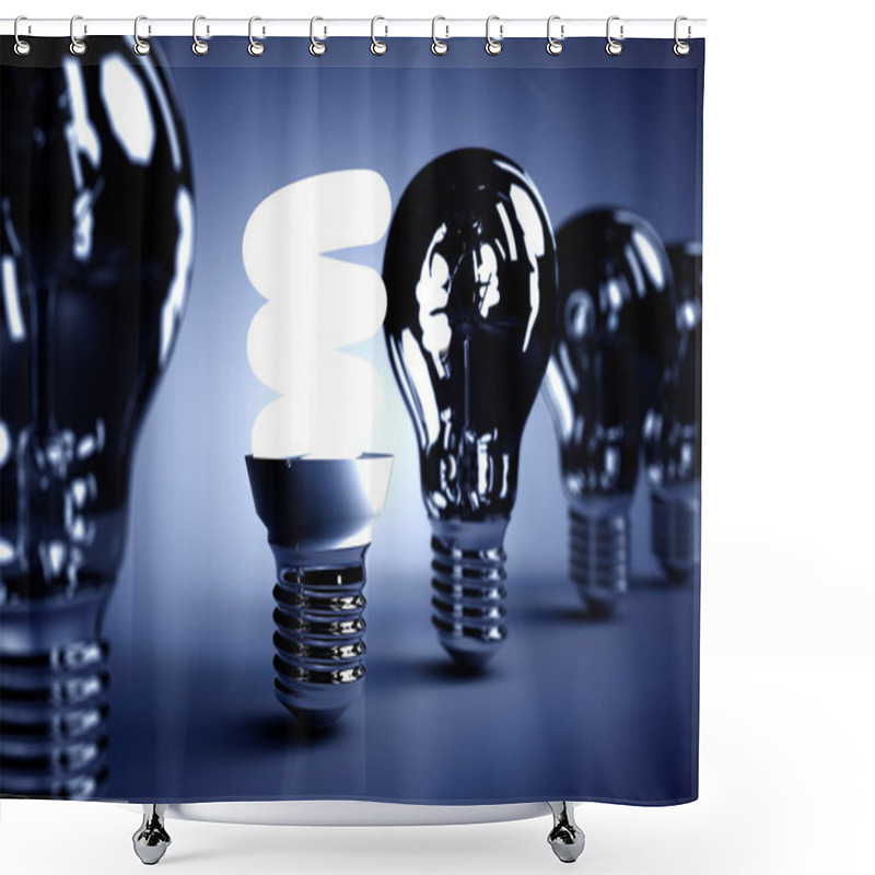 Personality  Energy Saving Light Bulb Shower Curtains