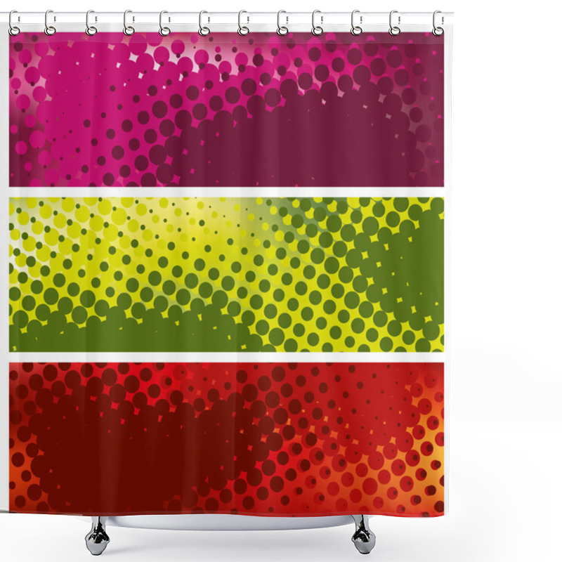 Personality  Grunge Halftone Banners Shower Curtains