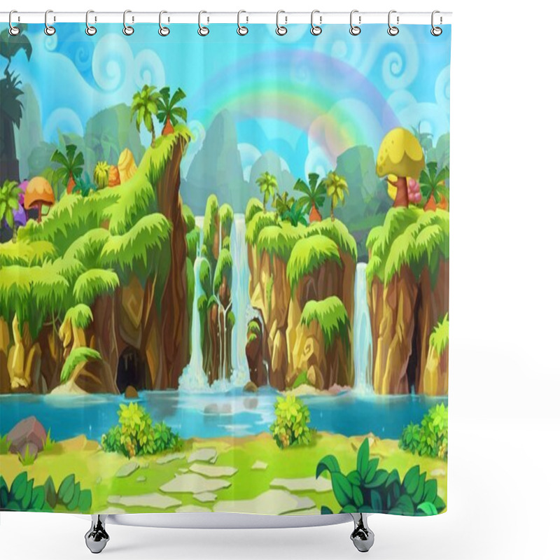 Personality  The End Of The Rainbow - Scene Design Shower Curtains