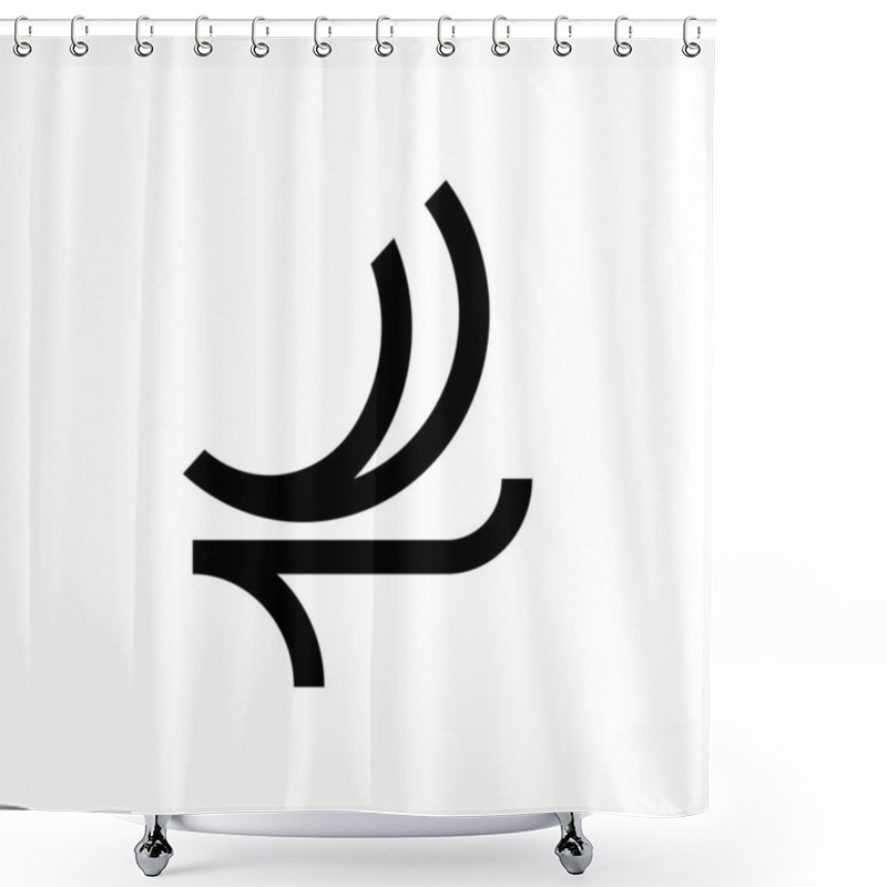 Personality  Abstract Outline Deer Head Logo Icon Shower Curtains