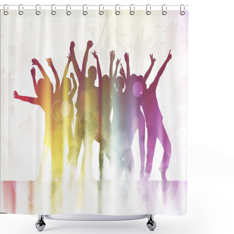 Personality  Dancing People Happy Silhouettes Shower Curtains