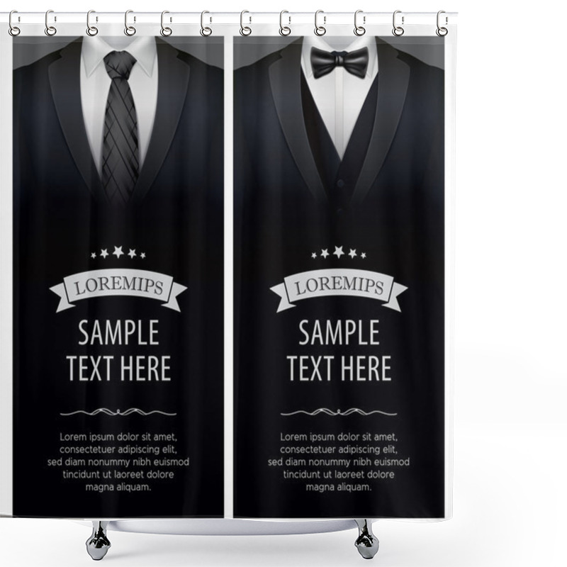 Personality  Suit And Tuxedo Business Card Shower Curtains