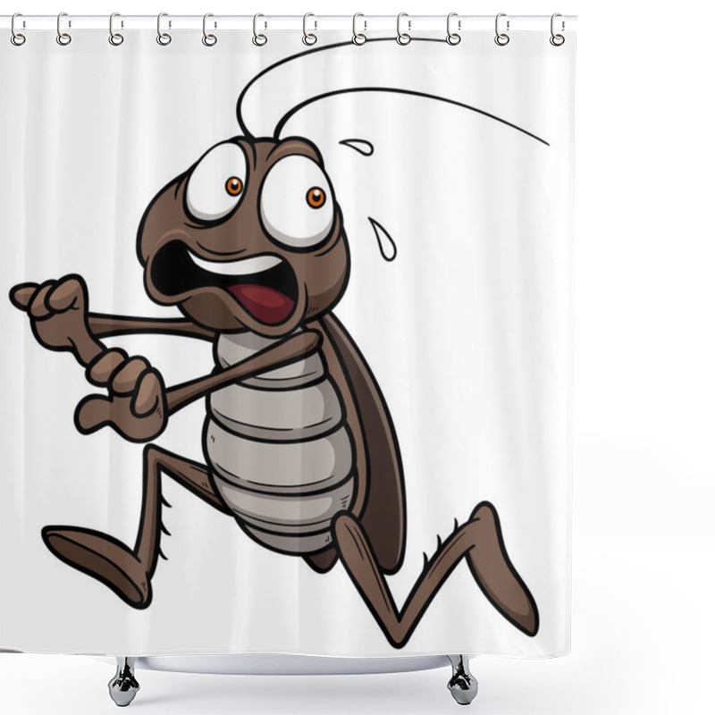 Personality  Cartoon Cockroach Shower Curtains