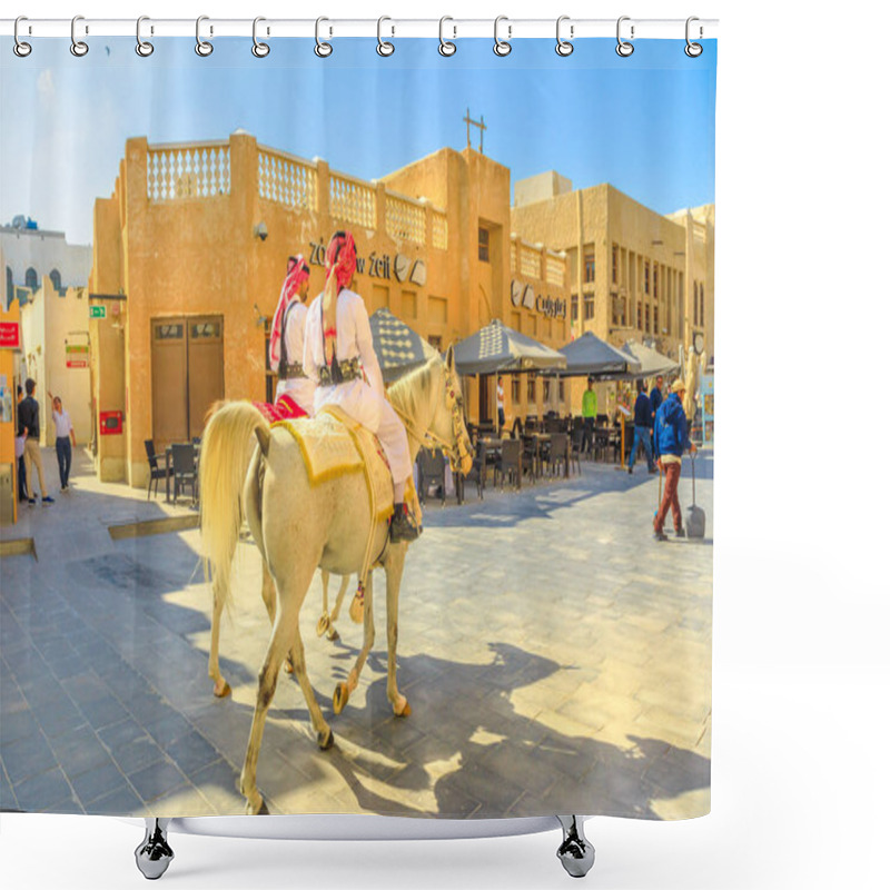 Personality  Police On Horse At Souq Waqif Shower Curtains