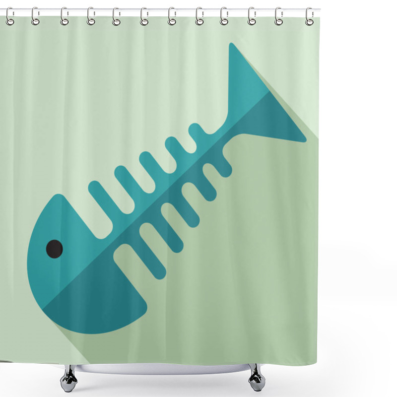 Personality  Flat Fishbone Icon Shower Curtains