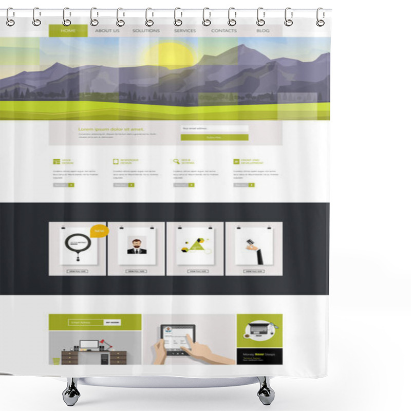 Personality  Eco Business Page Website Template. Shower Curtains