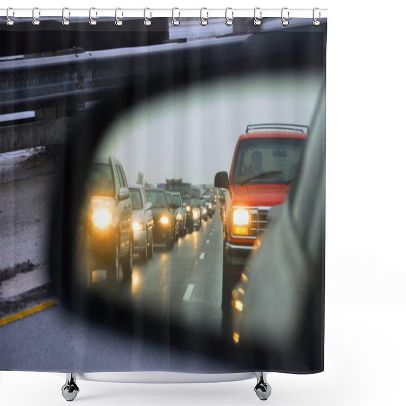 Personality  Traffic Jam Mirror Shower Curtains