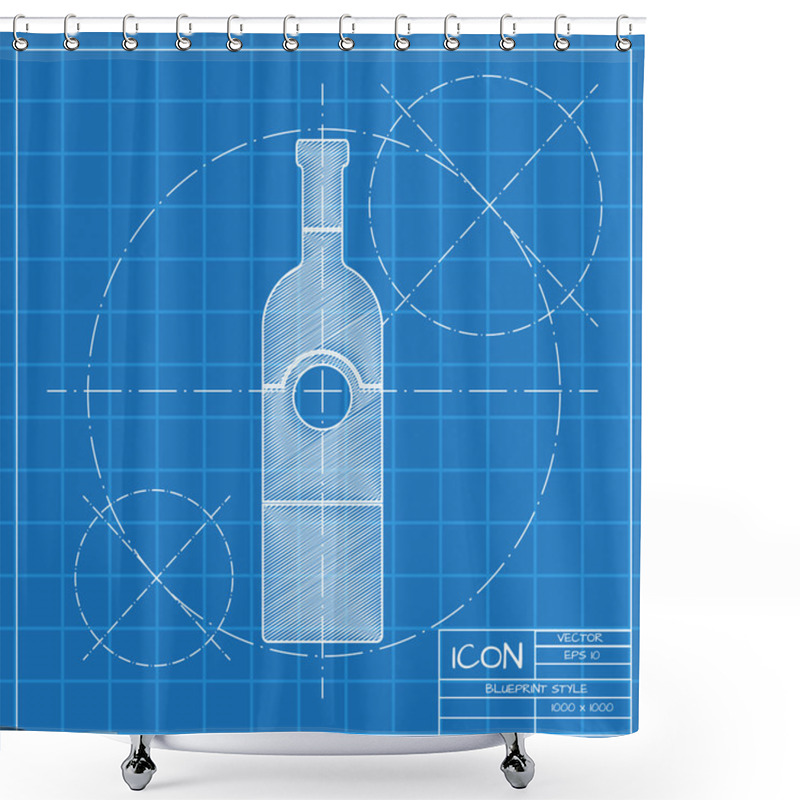 Personality  Flat Wine Bottle Shower Curtains