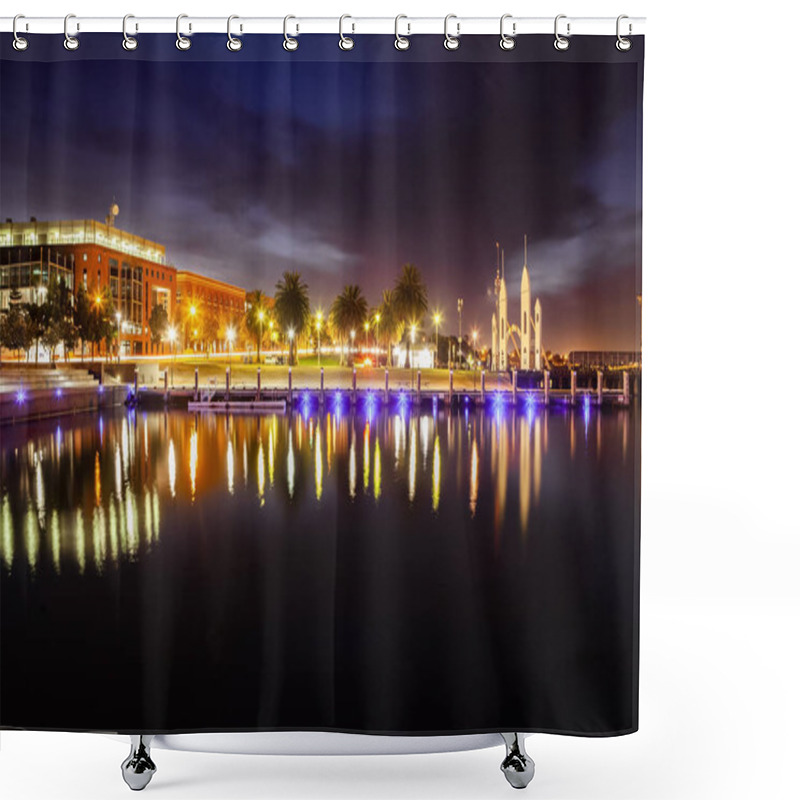 Personality  Geelong Waterfront With Deakin University Geelong And Famous Cunningham Pier Archway Shower Curtains