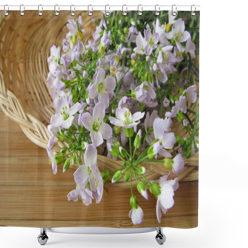 Personality  Meadow Foam Herb In The Basket Shower Curtains