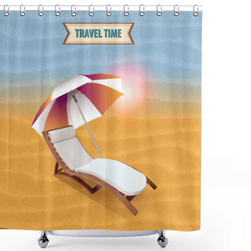 Personality  Lounger On The Beach Shower Curtains