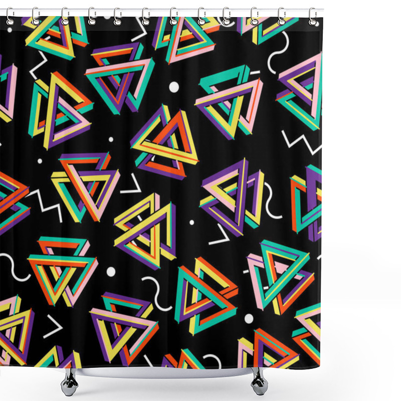 Personality  Vector Pattern 80s. Seamless Background. Retro Memphis Style. Shower Curtains