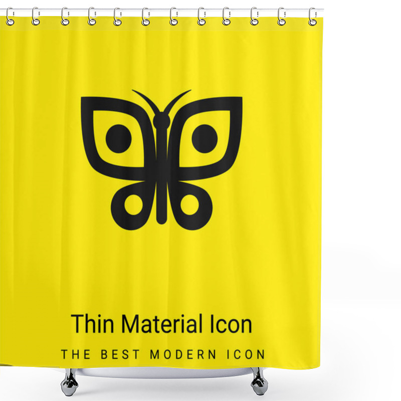 Personality  Big Butterfly Minimal Bright Yellow Material Icon Shower Curtains