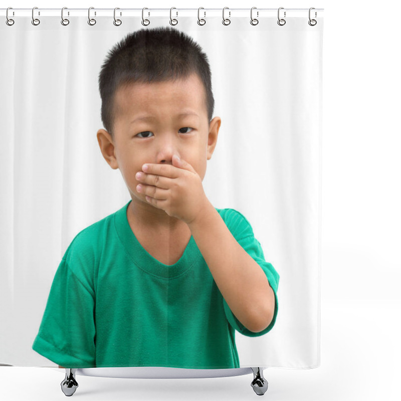 Personality  Asian Child Covered Mouth Shower Curtains