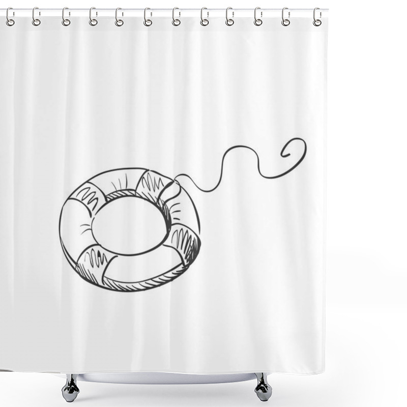 Personality  Doodle Lifebuoy Shower Curtains