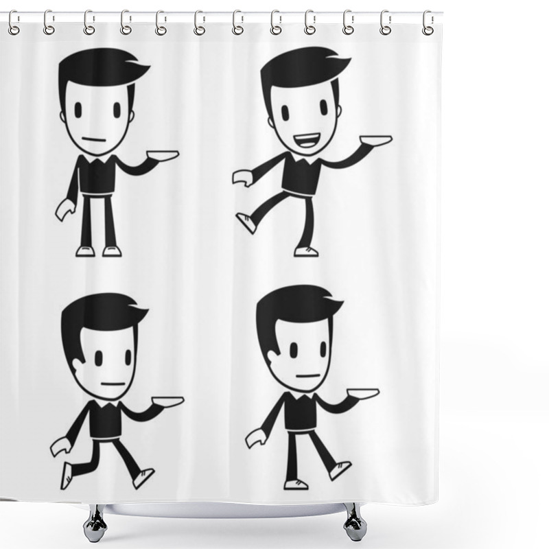 Personality  Funny Cartoon Helper Man Shower Curtains