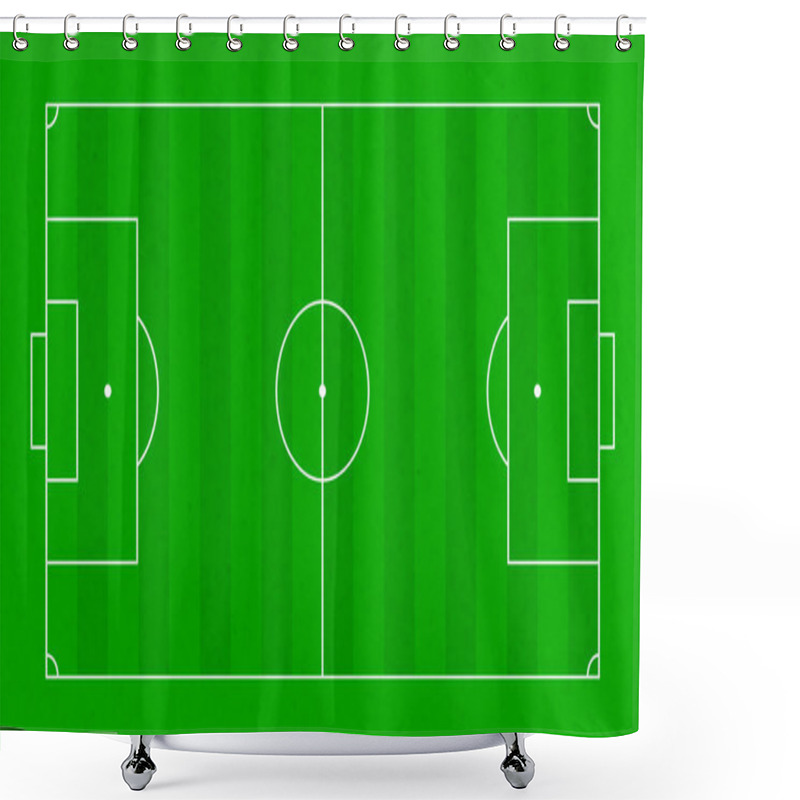 Personality  Textured Grass Soccer Field. Football Green Field Vector Background Shower Curtains