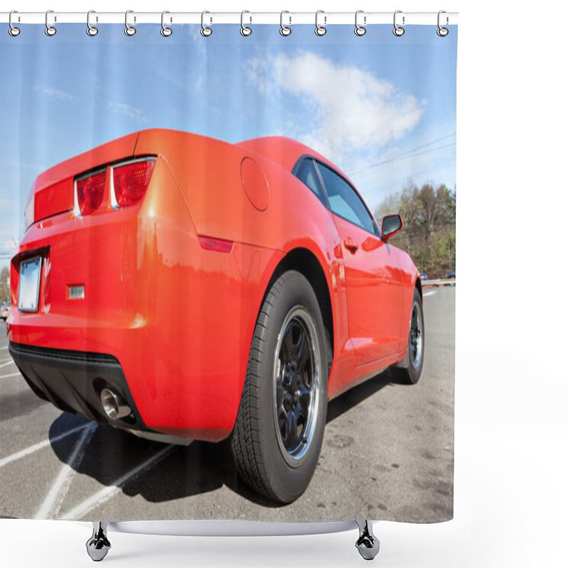 Personality  Orange Muscle Car Shower Curtains