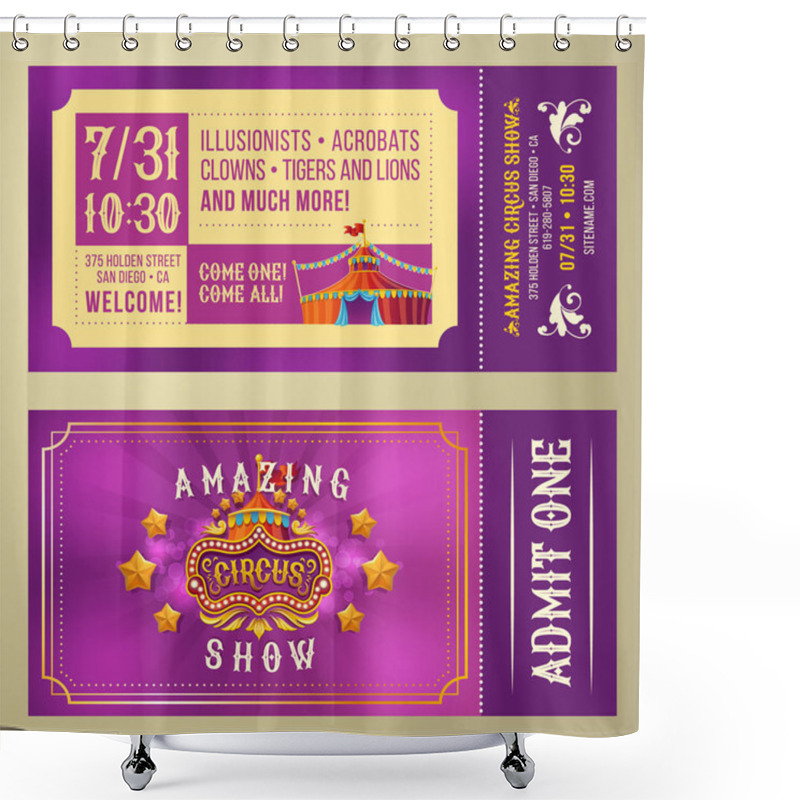 Personality  Ticket For Admission To Circus Show Shower Curtains