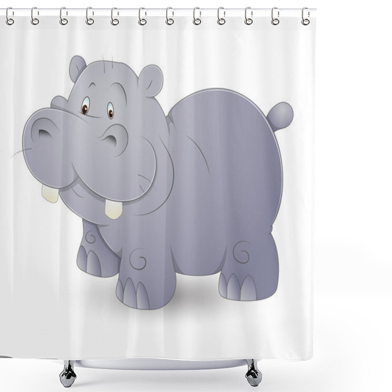 Personality  Cute Hippo Shower Curtains