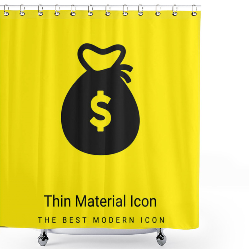 Personality  Big Dollar Bag Minimal Bright Yellow Material Icon Shower Curtains