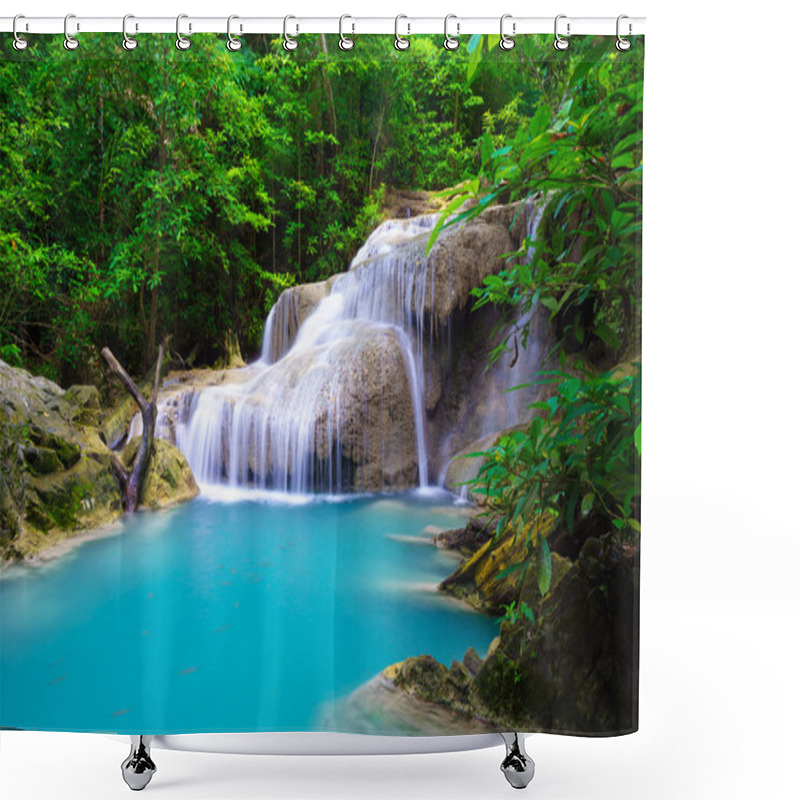 Personality  Erawan Waterfall, Kanchanaburi, Thailand  Shower Curtains