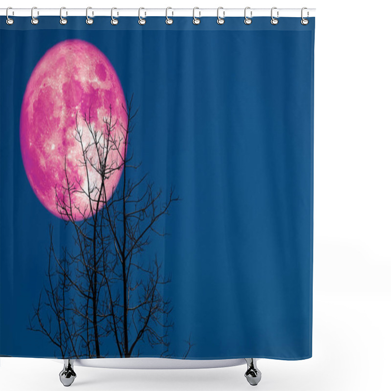 Personality  Super Corn Planting Moon Back Silhouette Dry Branch Tree Shower Curtains