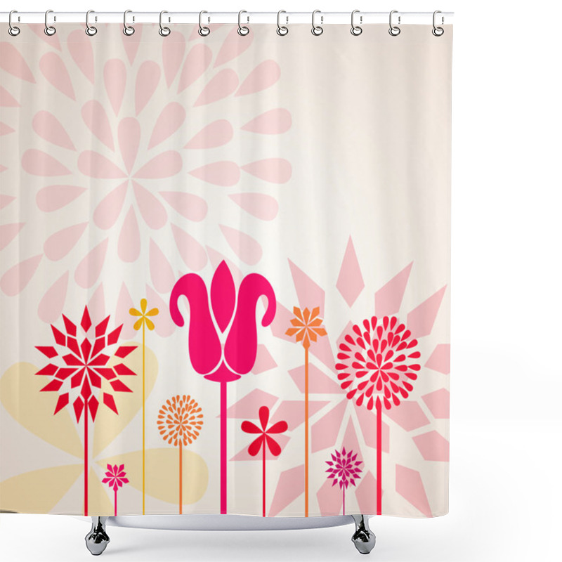 Personality  Abstract Decorative Flowers Shower Curtains