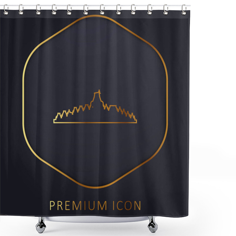 Personality  Borobudur Golden Line Premium Logo Or Icon Shower Curtains