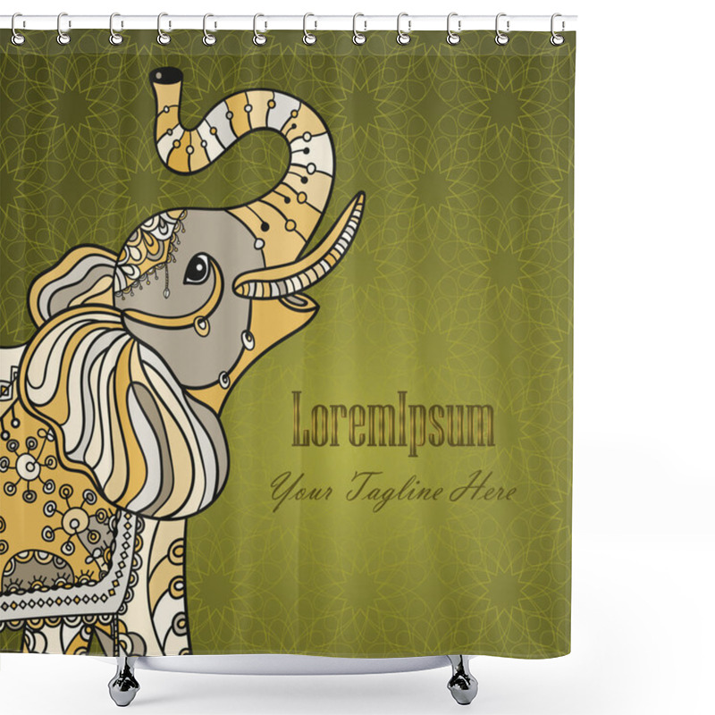 Personality  Stylized Fantasy Patterned Elephant Shower Curtains