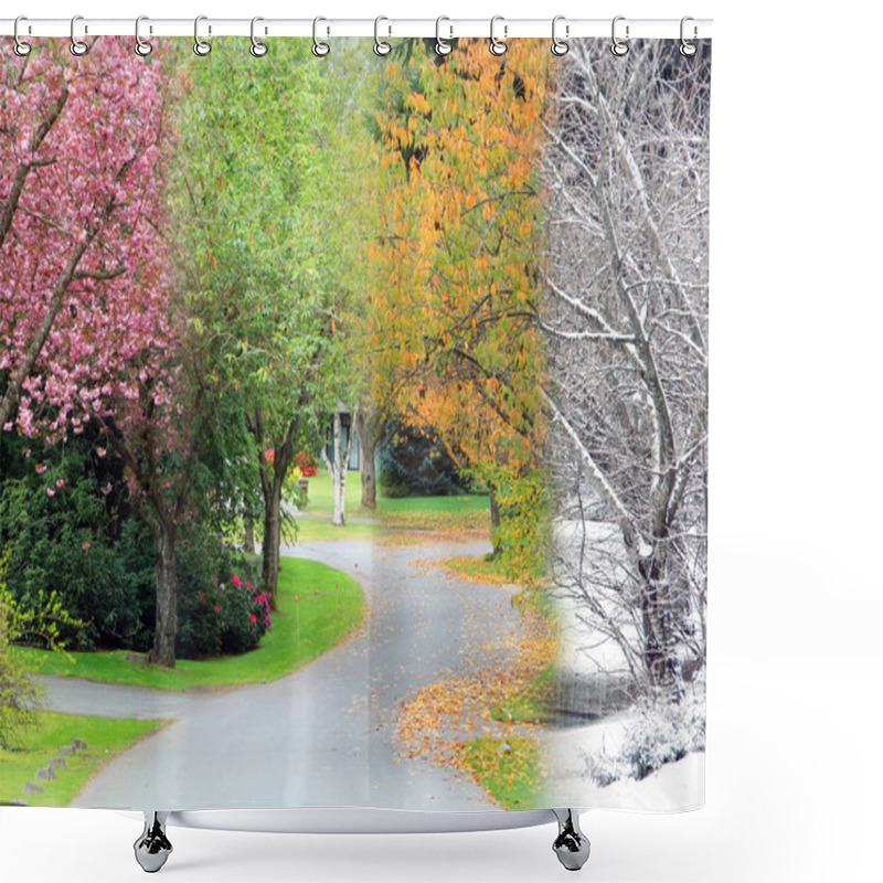 Personality  Cherry Trees In Bloom Shower Curtains