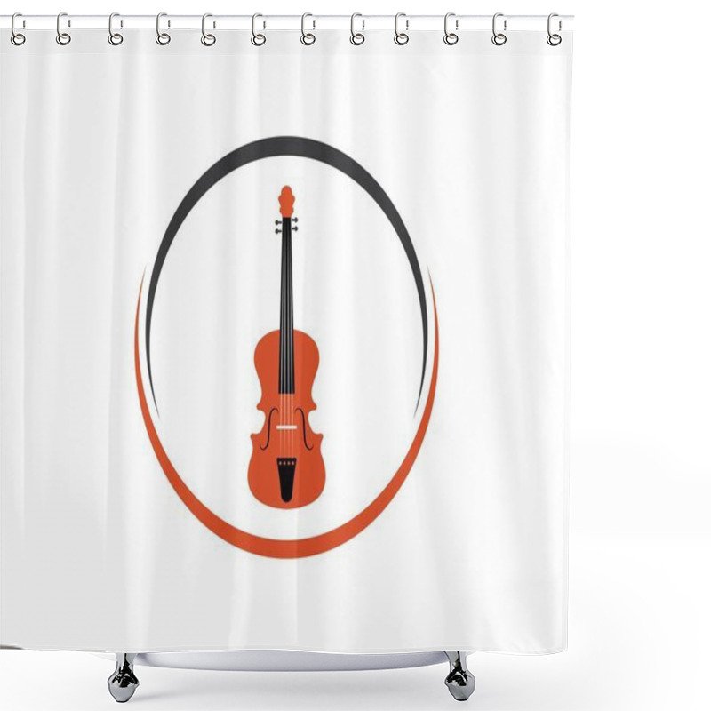 Personality  Violin Icon Vector Illustration Design Shower Curtains