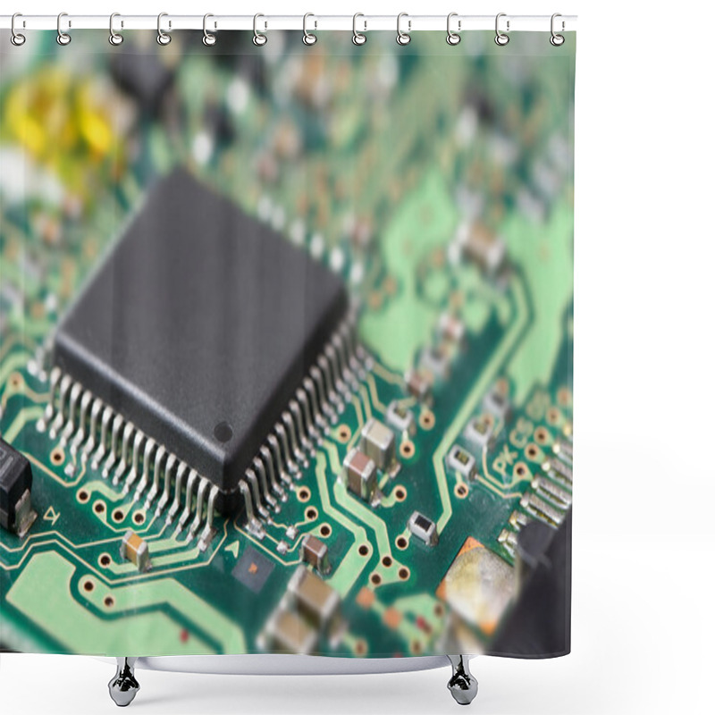 Personality  Electronic Chip On Circuit Board Shower Curtains