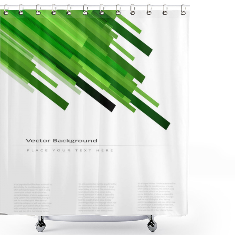 Personality  Abstract Vector Background With Green Lines Shower Curtains