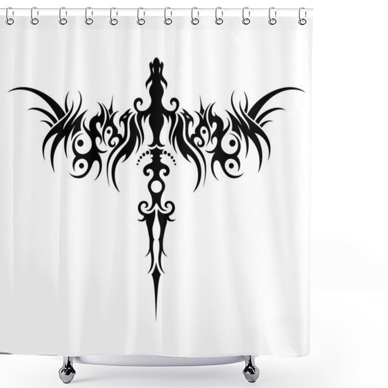 Personality  Vector Tribal Dragon Shower Curtains