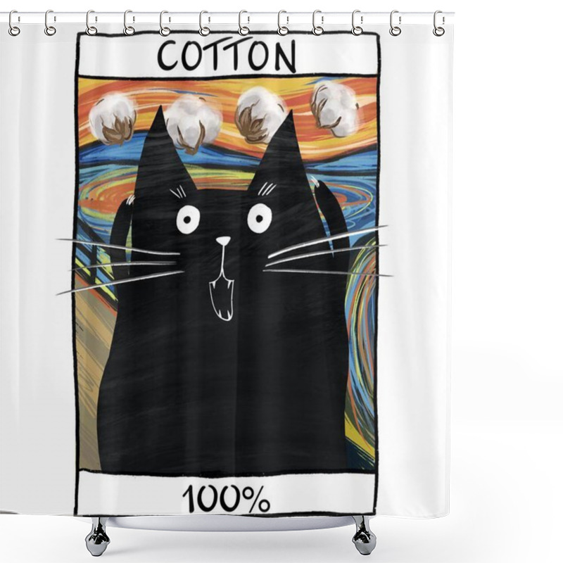 Personality  Poster With Funny Black Cat And Inscription 