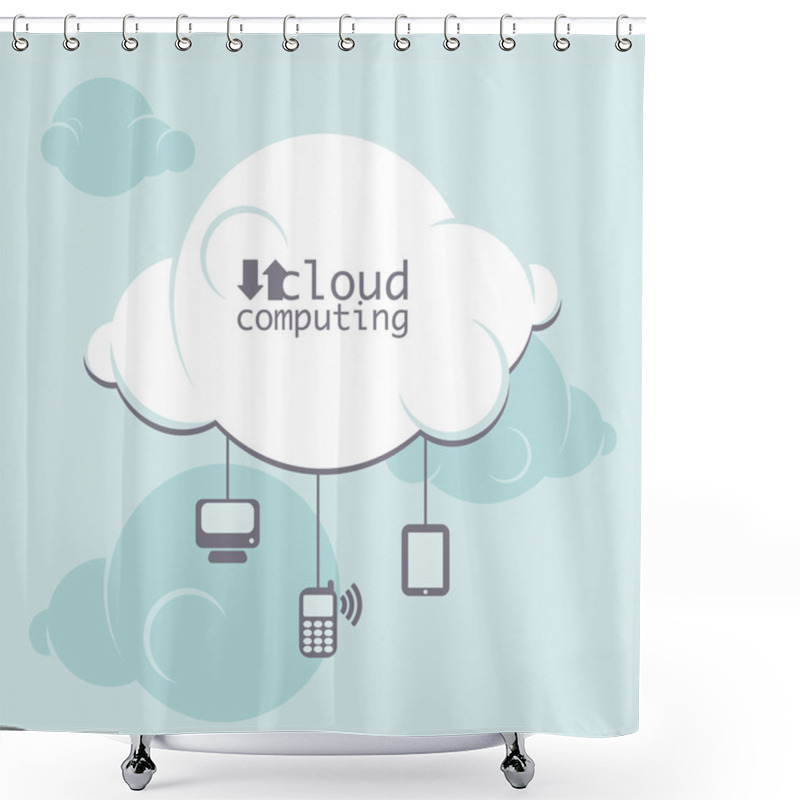 Personality  Cloud Computing Background Shower Curtains