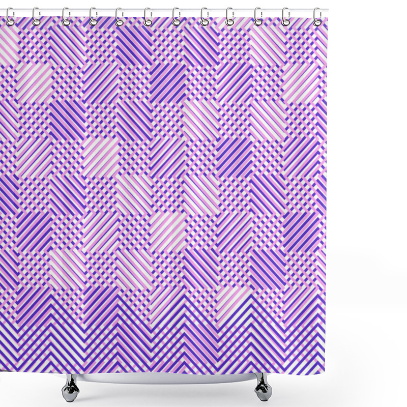 Personality  Intersected, Interweaved Irregular Lines, Stripes Purple, Pink G Shower Curtains