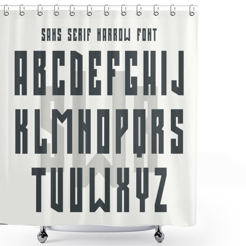 Personality  Bold Sans Serif Font In Retro Style Shower Curtains