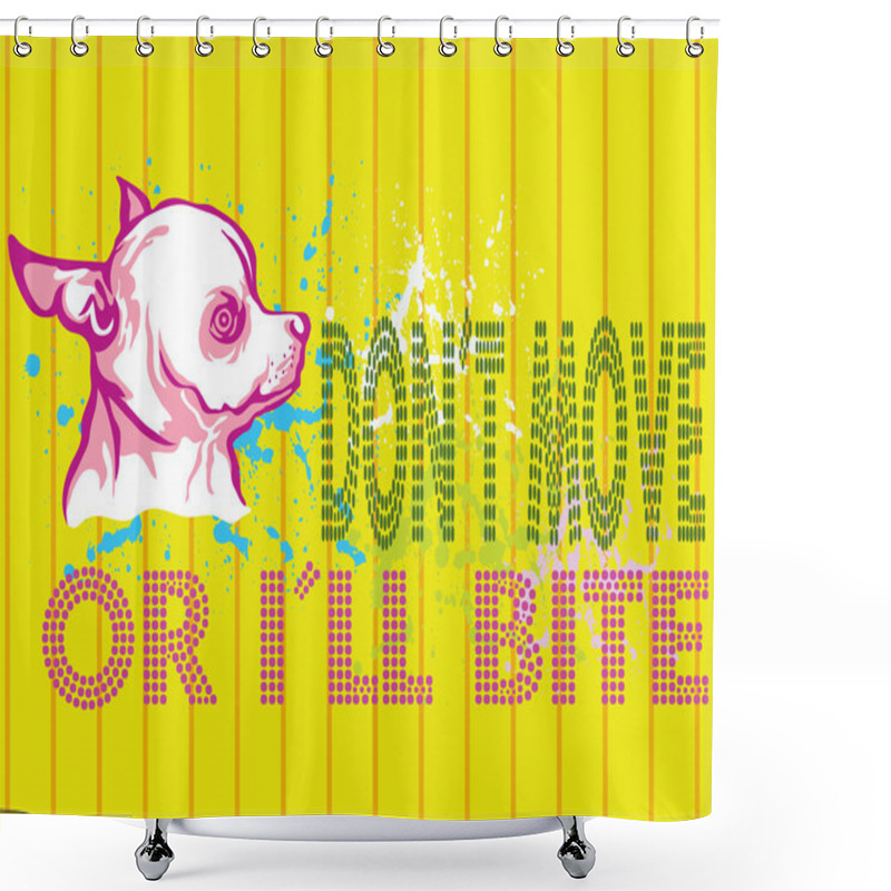 Personality  Illustration Vector Of Cute Trend Chihuahua With Text. Shower Curtains