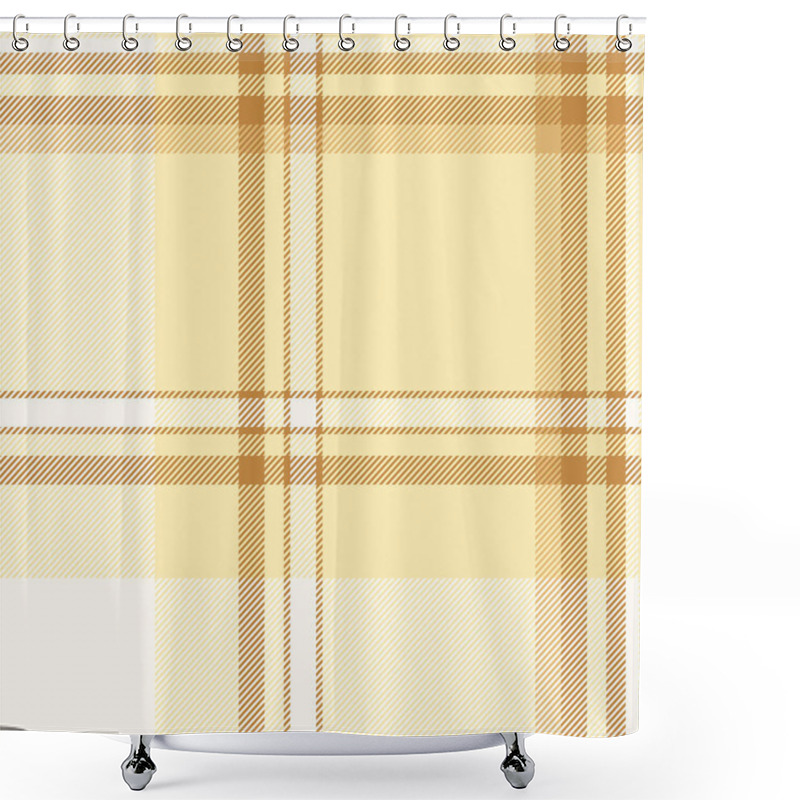 Personality  French Textile Tartan Check, Countryside Vector Pattern Plaid. Window Fabric Seamless Background Texture In Light And Sea Shell Colors Palette. Shower Curtains