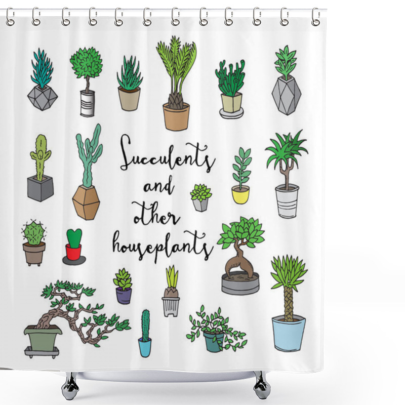 Personality  Succulents And Other Houseplants. Shower Curtains