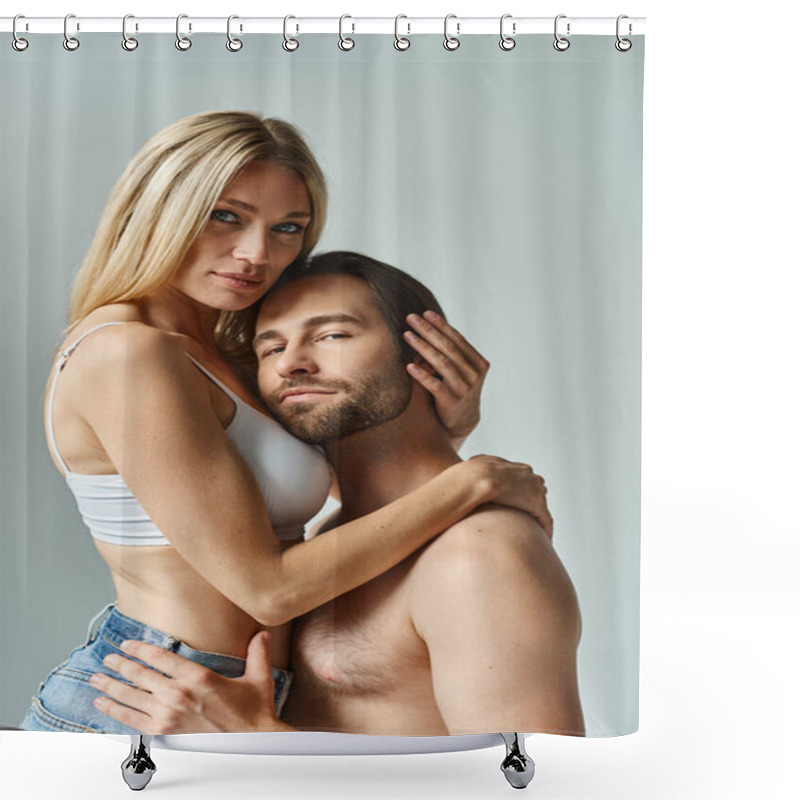 Personality  A Sexy Couple, Passionately Entwined In A Loving Embrace. Shower Curtains