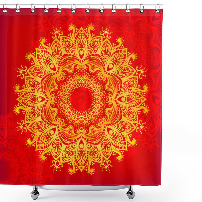 Personality  Round Ornament Pattern Shower Curtains