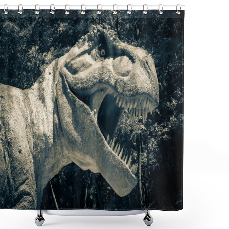 Personality  Realistic Model Of Dinosaur Tyrannosaurus Rex Shower Curtains